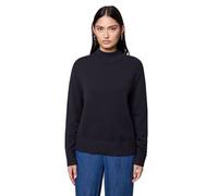 Strickpullover STREET ONE STUDIO, Damen, Gr. 38, blau (ink blau night), Stoff, 30% Polyester, 27% Polyacryl, 23% Polyamid, 20% Viskose, unifarben, normal normal, hoch geschlossener Ausschnitt, Strickb