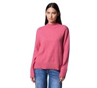 Strickpullover STREET ONE STUDIO, Damen, Gr. 42, rosa (candy pink meliert), Stoff, 30% Polyester, 27% Polyacryl, 23% Polyamid, 20% Viskose, unifarben, normal normal, hoch geschlossener Ausschnitt, Str