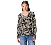 Tunika STREET ONE STUDIO, Damen, Gr. 40, morn beige, Web, 100% Viskose, animal-print, V-Ausschnitt, elastischer Bund, Tuniken (97259028-40) morn beige