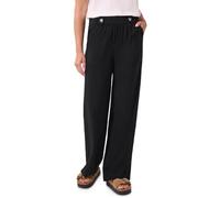 Stoffhose STREET ONE STUDIO, Damen, Gr. 40, Länge 32, schwarz, Stoff, 100% Viskose, unifarben, comfort fit lang, Hosen Stoffhose, mit Wide Legs (59836708-40) schwarz