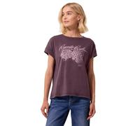 Street One Studio Frauen Dropped Shoulder Shirt im Washed-Look in Lila, Gr: 42