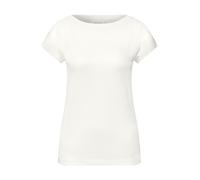 Street One Studio - Figurbetontes T-Shirt mit U-Boot-Ausschnitt in Rippstruktur weiß - Gr. - 40