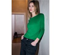 Street One Studio Frauen Basic Langarmshirt in Grün, Gr: 38