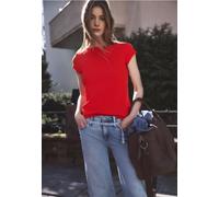 Street One Studio Frauen Basic Shirt mit U-Boot-Ausschnitt in Rot, Gr: 36