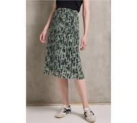 Street One Studio Frauen Bedruckter Plissée-Mesh-Rock in Multicolour|Grün, Gr: 38