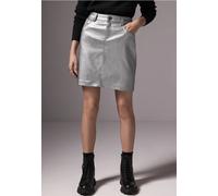 Street One Studio Frauen Beschichteter Rock in Silber, Gr: 32