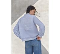 Blouson STREET ONE STUDIO, Damen, Gr. 44, sky lavender blau, Stoff, 100% Polyester, unifarben mit Farbeinsatz, normal normal, Rundhals, Rippbündchen, Jacken Blouson, Rundhalsausschnitt (58152951-44) s