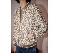 Street One Studio Frauen Blouson mit Animal Print und Zipper in Beige, Gr: 38