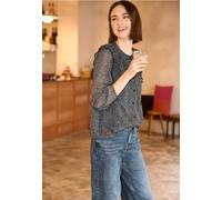 Chiffonbluse STREET ONE STUDIO, Damen, Gr. 42, buffed beige, Stoff, Obermaterial: 100% Polyester; Futter: 100% Modal, unifarben, klassisch normal, Rundhals, Bündchen, Blusen Chiffonbluse (40790604-42)