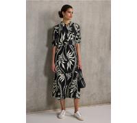 Street One Studio Frauen Blusenkleid mit Volants in Schwarz, Gr: 42