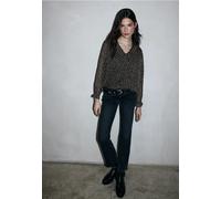 Street One Studio Frauen Chiffonbluse mit Volants in Schwarz, Gr: 34