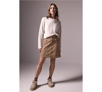 Street One Studio Frauen Cordrock mit Knopfeiste in Beige, Gr: 32