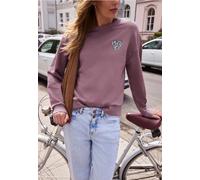 Street One Studio Frauen Cosy Sweatshirt mit Leo-Herz in Rosa, Gr: 44