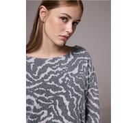 Street One Studio Frauen Flauschiges Shirt mit Muster in Blau, Gr: 40