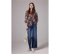 Street One Studio Frauen Gemusterte Chiffon-Bluse in Pink, Gr: 42