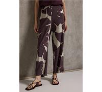 Culotte STREET ONE STUDIO, Damen, Gr. 32, Länge 28, rot (fudge rot), Stoff, 100% Viskose, bedruckt, loose fit knöchellang, Hosen, High Waist (87757460-32) fudge rot