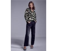 Street One Studio Frauen Gemusterte Raglan-Bluse in Grau, Gr: 46