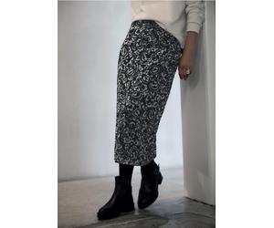 Street One Studio Frauen Gemusterter Mesh-Rock in Schwarz, Gr: 34