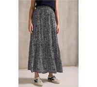 Street One Studio Frauen Gemusterter Musselin-Rock in Blau, Gr: 36