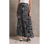 Street One Studio Frauen Gemusterter Musselin-Rock in Blau, Gr: 38