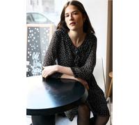 Street One Studio Frauen Gemustertes Chiffonkleid in Schwarz, Gr: 34