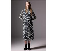 Street One Studio Frauen Gemustertes Mesh-Kleid in Grau, Gr: 46