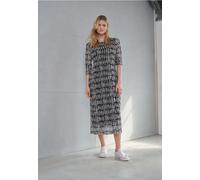 Street One Studio Frauen Gemustertes Mesh-Kleid in Schwarz, Gr: 38