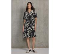 Street One Studio Frauen Gemustertes Tunika-Kleid in Schwarz, Gr: 34