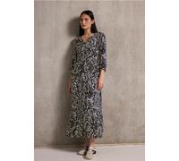 Street One Studio Frauen Gemustertes Volant-Kleid in Blau, Gr: 40