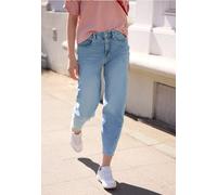 Street One Studio Frauen High Waist Barrel Leg Jeans im Loose Fit in Blau, Gr: 32