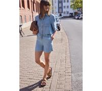 Street One Studio Frauen High Waist Shorts im Loose Fit in Blau, Gr: 32