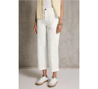 Cargohose STREET ONE STUDIO, Damen, Gr. 34, Länge 28, weiß (sanftes weiß), Web, 98% Baumwolle, 2% Elasthan, unifarben, normal knöchelfrei, Hosen, aus Baumwolle mit Stretchanteil (19247326-34) sanftes