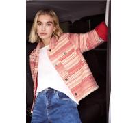 Blouson STREET ONE STUDIO, Damen, Gr. 46, torch rot, Web, 80% Baumwolle, 20% Polyester, gestreift, normal normal, V-Ausschnitt, Bündchen, Jacken Blouson, mit buntem Streifenmuster (93796213-46) torch