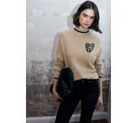 Street One Studio Frauen Jacquard Pullover mit Herz in Beige, Gr: 36