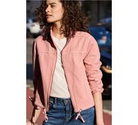 Jeansjacke STREET ONE STUDIO, Damen, Gr. 44, rosa (pink authentic washed), Jeans, 100% Baumwolle, unifarben, normal normal, V-Ausschnitt, abgesteppt, Jacken Jeansjacke, aus reiner Baumwolle (16434015-
