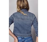 Street One Studio Frauen Jeansjacke mit Knöpfen und Backprint in Blau, Gr: 34