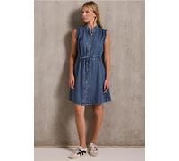 Street One Studio Frauen Jeanskleid mit Rüschen in Blau, Gr: 44