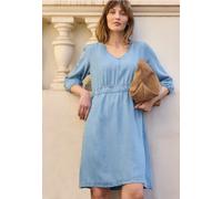 Street One Studio Frauen Knielanges Kleid im Washed-Look in Blau, Gr: 44
