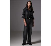 Street One Studio Frauen Kurze Jeansjacke in Schwarz, Gr: 46