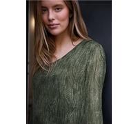 Tunika STREET ONE STUDIO, Damen, Gr. 46, oil grün, Stoff, Obermaterial: 100% Polyester; Futter: 100% Modal, gemustert, normal, V-Ausschnitt, eng Bündchen, Tuniken, mit V-Ausschnitt (16498063-46) oil g