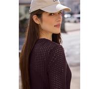 Langarmshirt STREET ONE STUDIO, Damen, Gr. 34, very berry, Web, 97% Baumwolle, 3% Elasthan, unifarben, normal normal, Rundhals, Rippbündchen, Shirts Langarmshirt, im soften Baumwoll-Mix (32784769-34)