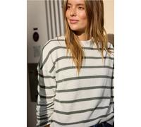 Street One Studio Frauen Langarm Shirt mit Rundhals im Loose Fit in Grün, Gr: 40