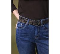 Street One Studio Frauen Leder Gürtel mit Leo-Muster in Braun, Gr: 75