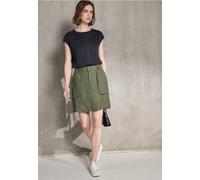 Street One Studio Frauen Leinenrock im Cargo-Look in Grün, Gr: 34