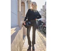 Bootcuthose STREET ONE STUDIO, Damen, Gr. 36, Länge 30, schwarz, Stoff, 67% Polyester, 28% Viskose, 5% Elasthan, animal-print, skinny fit lang, Hosen, High Waist (28126066-36) schwarz