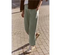 Street One Studio Frauen Mid Waist Straight Leg Hose im Loose Fit in Grün, Gr: 32