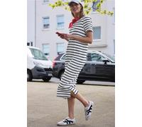 Street One Studio Midi-Kleid mit Puffärmeln und Streifen Off White 36