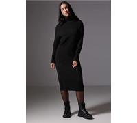 Street One Studio Frauen Midi-Kleid mit Rollkragen in Schwarz, Gr: 42