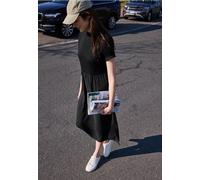 Midikleid STREET ONE STUDIO, Damen, Gr. 42, EURO-Größen, schwarz, Kleider Midikleid, mit Rundhalsausschnitt (90703714-42) schwarz