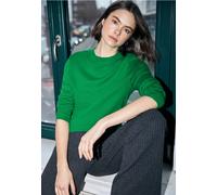 Rundhalspullover STREET ONE STUDIO, Damen, Gr. 34, bold grün, Stoff, 30% Polyester, 29% Polyacryl, 21% Viskose, 20% Nylon, unifarben, normal normal, Rundhals, Rippbündchen, Pullover Rundhalspullover, 